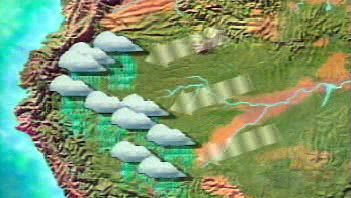 Learn how the Andes Mountains block warm moist air, causing heavy rainfall that feeds the Amazon River