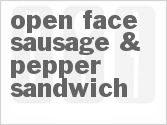 recipe for open-face sausage & pepper sandwich