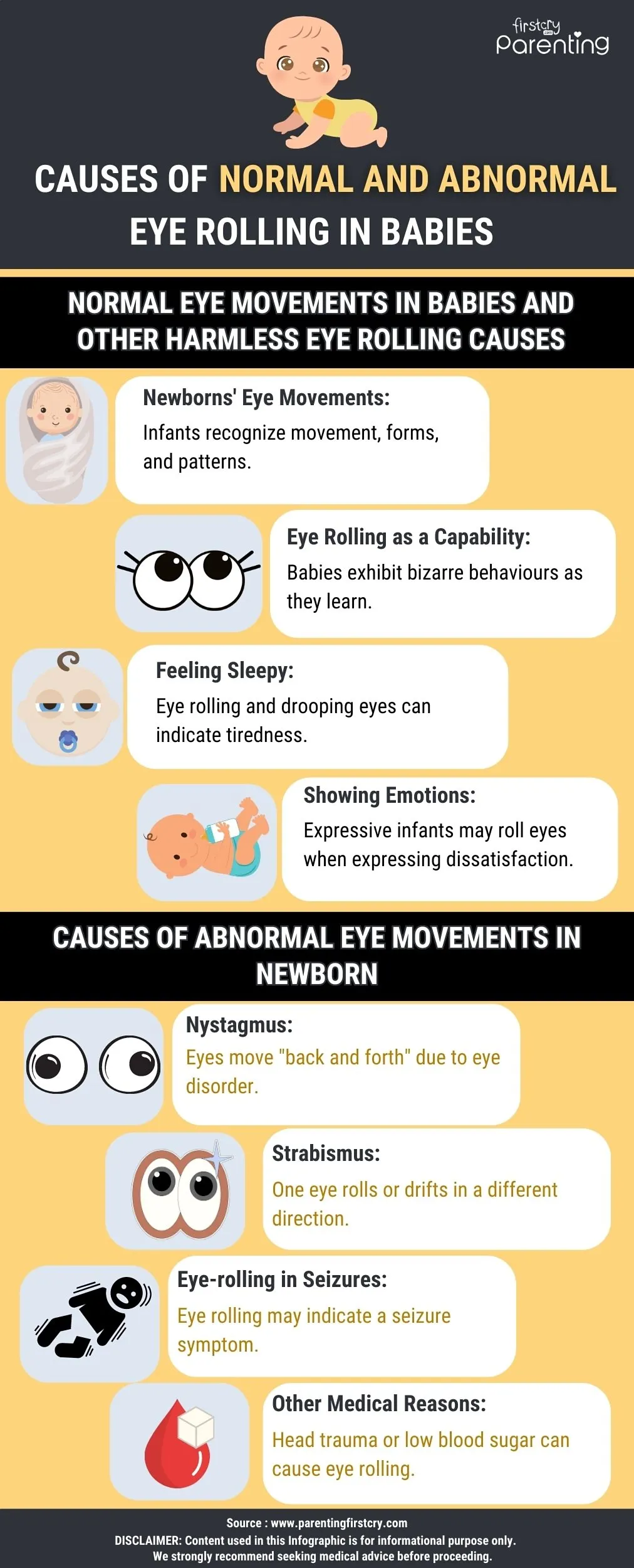 Causes of Normal and Abnormal Eye Rolling in Babies - Infographic