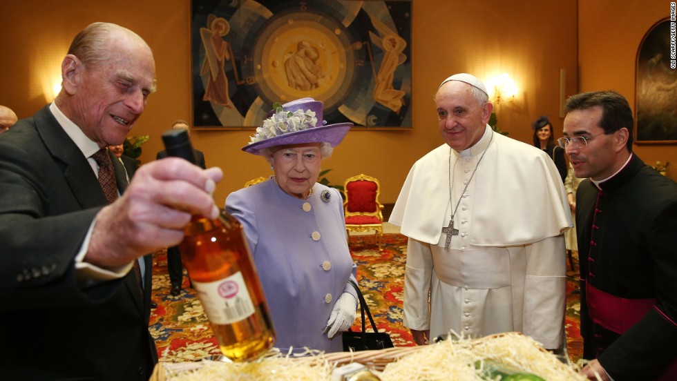 Queen Elizabeth II and Prince Philip met with Pope Francis in Rome in April 2014 in Vatican City. This was the Queen&#39;s third meeting with a Pope in the Vatican.