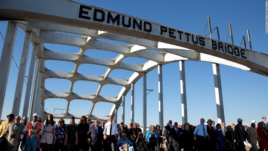 Marching at the 50th anniversary of Bloody Sunday in Selma, Alabama, on March 7, 2015. 