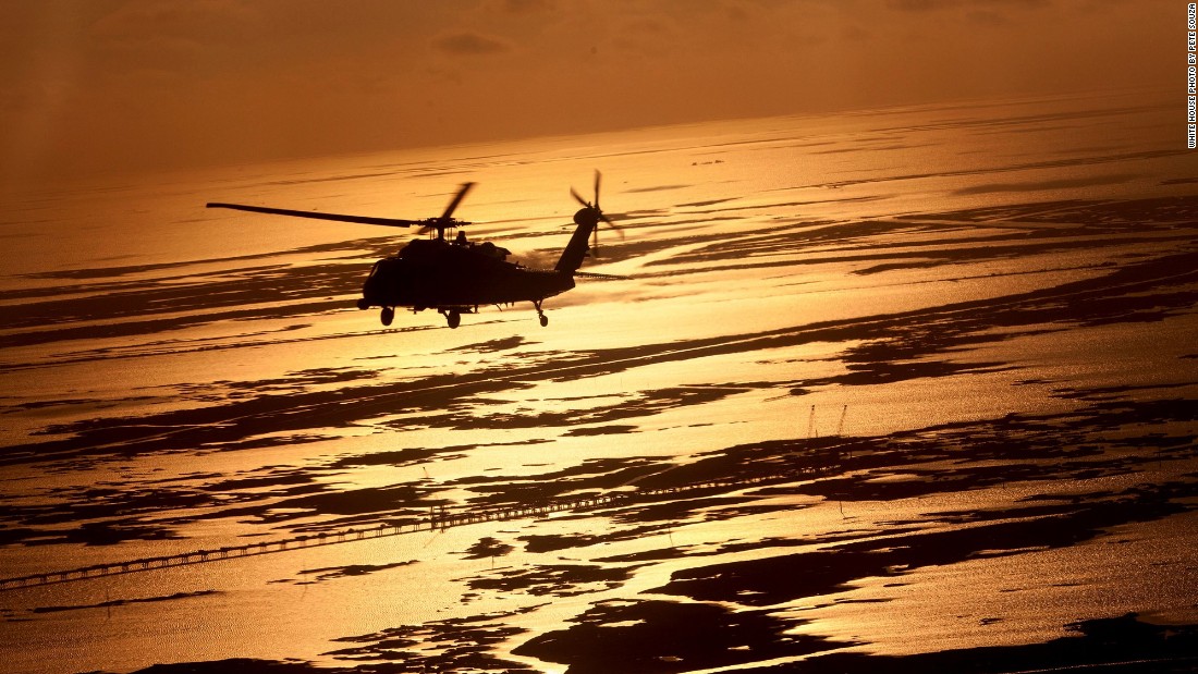 Flying over the Gulf of Mexico from Grand Isle to New Orleans, Louisiana, after the BP oil spill on June 4, 2010. 