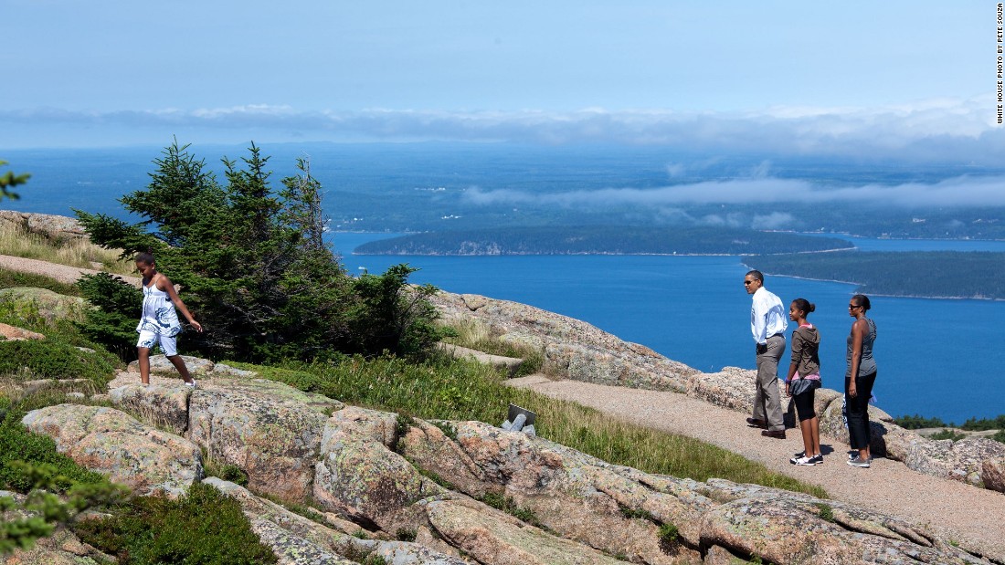 Hiking with the family on Cadillac Mountain at Acadia National Park in Maine on July 16, 2010. 