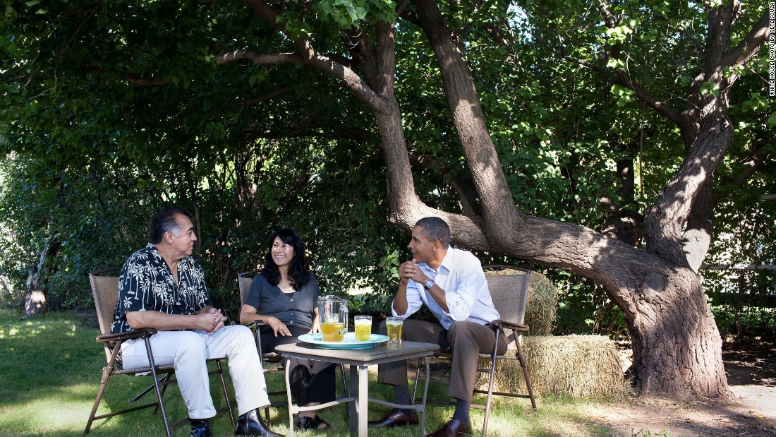 Having lemonade with Andy and Etta Cavalier at their home in Albuquerque, New Mexico, on September 28, 2010. 