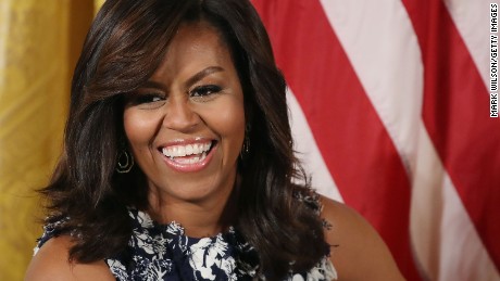 WASHINGTON, DC - JULY 19:  First lady Michelle Obama participates in an event with future college students in the East Room at the White House July 19, 2016 in Washington, DC. The first lady hosted the third annual &quot;Beating the Odds&quot; summit with more than 130 college bound students as part of the &quot;Reach Higher&quot; initiative and &quot;Better Make Room&quot; campaign. Critics claim that sections of a speech by Melania Trump, wife of the presumptive Republican nominee for president, on day one of the Republican National Convention last night were lifted virtually verbatim from a speech Michelle Obama made in 2008 at the Democratic National Convention. The Trump campaign has dismissed the complaints.  (Photo by Mark Wilson/Getty Images)