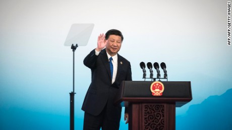 Chinese President Xi Jinping waves after a press conference at the BRICS Summit in Xiamen, Fujian province on September 5, 2017.
Xi opened the annual summit of BRICS leaders that already has been upstaged by North Korea&#39;s latest nuclear weapons provocation. / AFP PHOTO / POOL        (Photo credit should read /AFP/Getty Images)