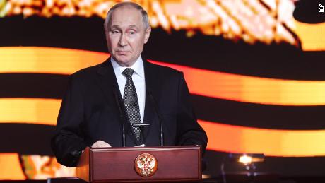 Russian President Vladimir Putin delivers his speech as he attends commemorations marking the 80th anniversary of the Soviet victory in the battle of Stalingrad in the southern Russian city of Volgograd, once known as Stalingrad, Russia, Thursday, Feb. 2, 2023. The battle of Stalingrad turned the tide of World War II and is regarded as the bloodiest battle in history, with the death toll for soldiers and civilians estimated at about 2 million.