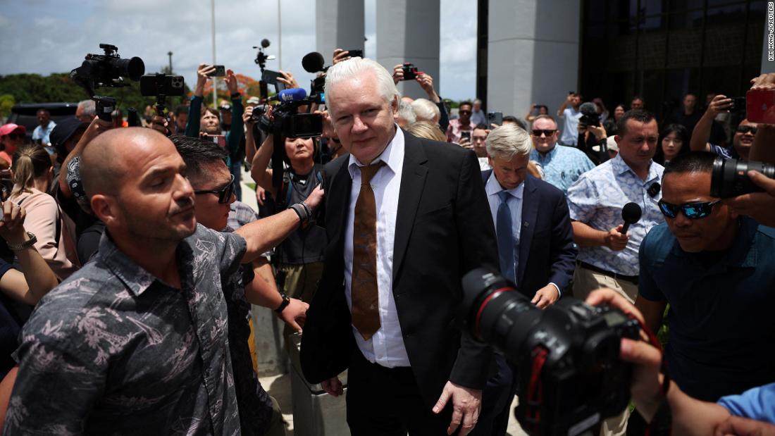 WikiLeaks founder Julian Assange leaves the United States District Court in Saipan, Northern Mariana Islands, US, following a hearing on June 26. Assange pled guilty to a single count of conspiracy to obtain and disseminate national defence information and left for his native Australia as a free man.