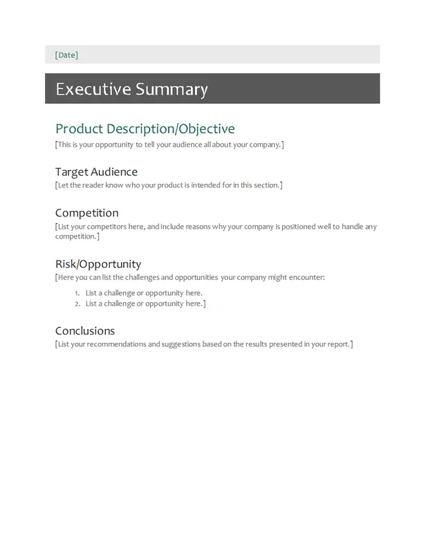 Executive summary gray modern simple