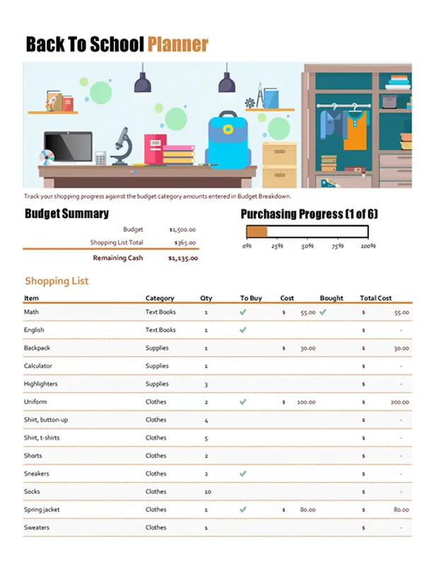 Back to School Planner modern simple