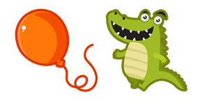 Cute Crocodile with a Balloon Cursor