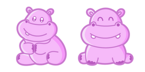 Kawaii Pink Hippopotamus Cursor