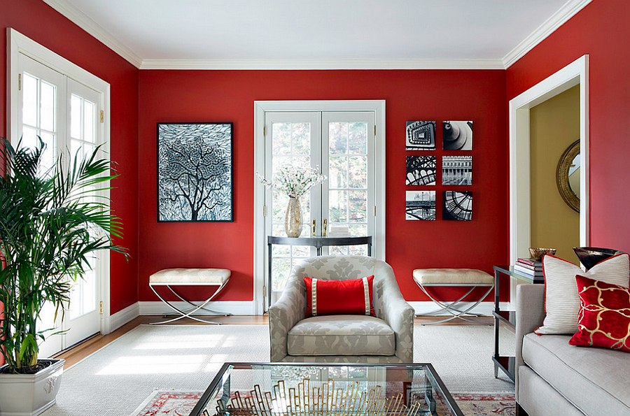 Exquisite way to use red in the living room [Design: Clean Design]