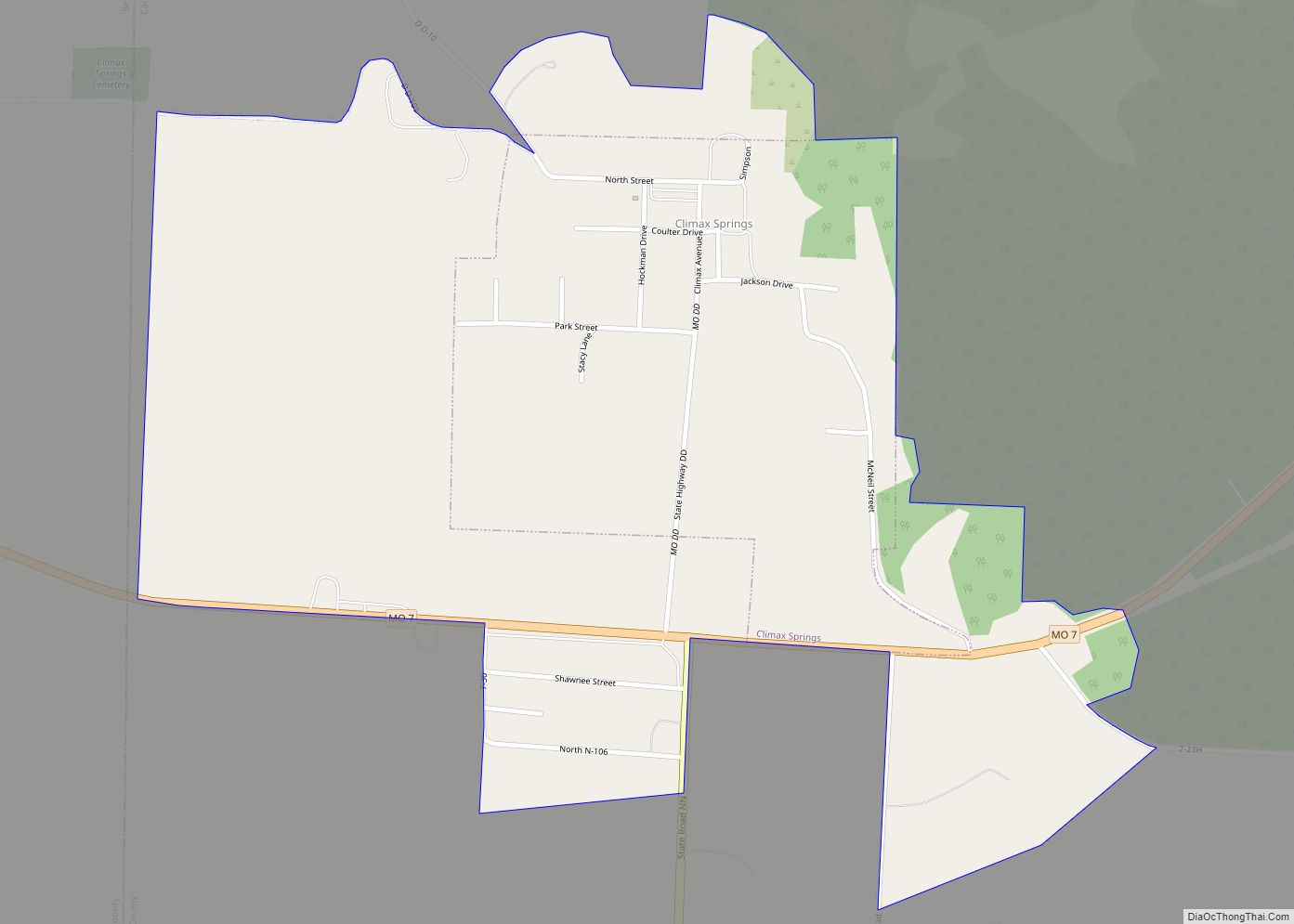 Map of Climax Springs CDP