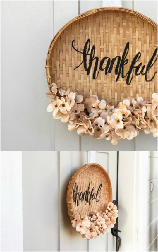 Easy DIY Thanksgiving Basket Wreath