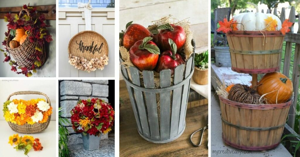 Fall basket decor collage