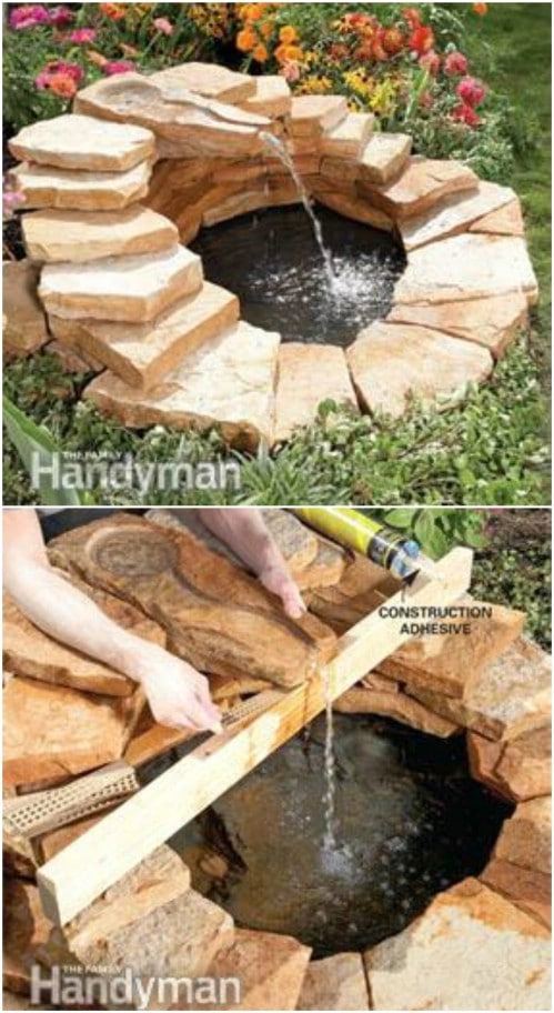 DIY Paver Pond With Fountain