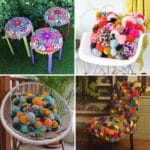 4 DIY Pom Pom Stool and Seat Ideas