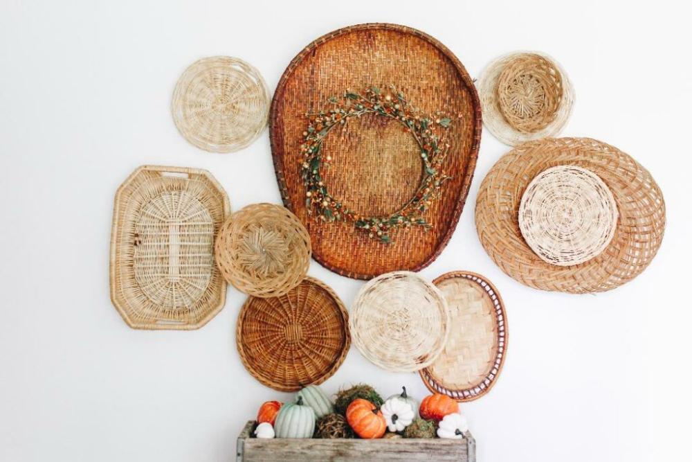 Basket gallery wall fall decor thanksgiving wall decor 