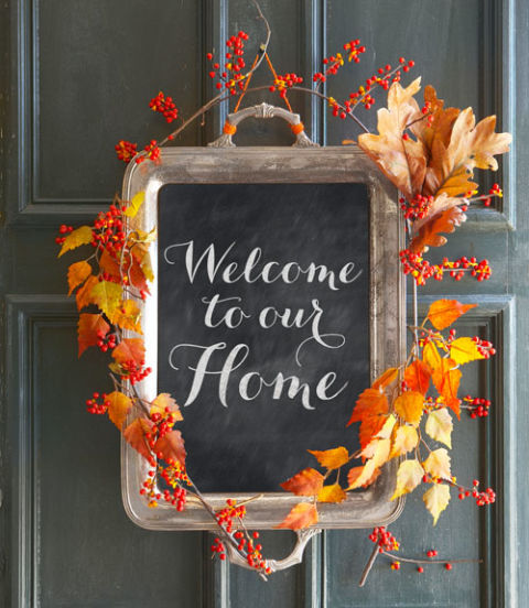 welcome to our home thanksgiving door sign diy