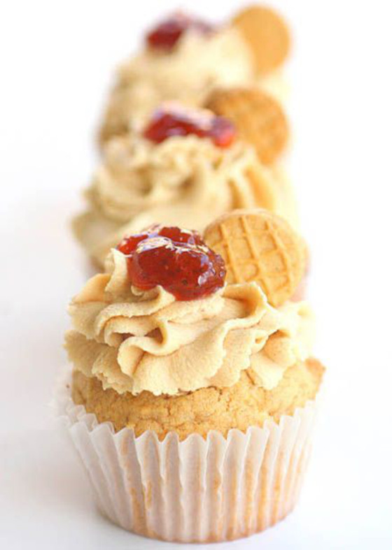 Peanut butter and jelly cupcakes