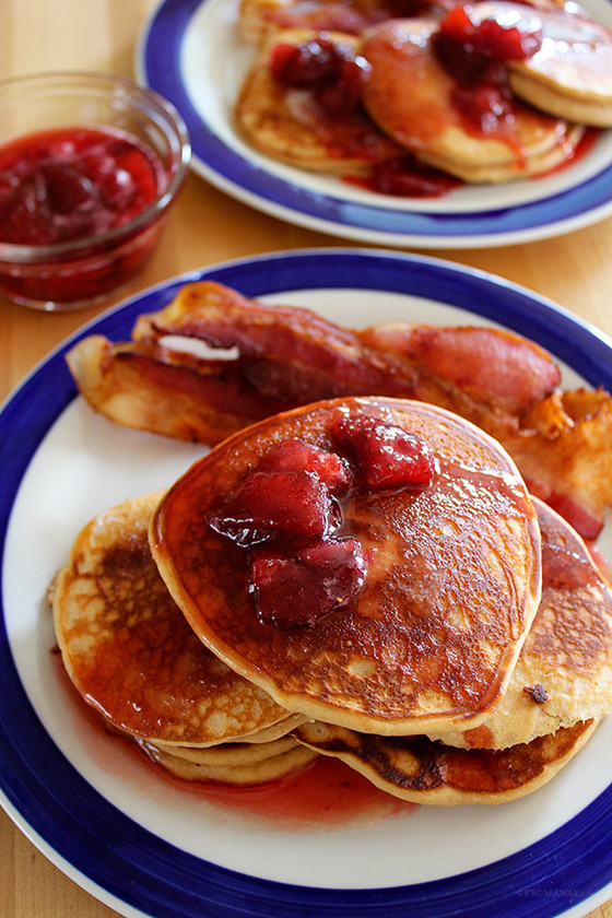 Peanut butter and jelly pancakes