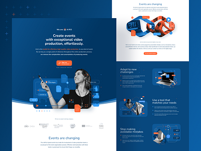 AIRD - landing page design landing page layout movie production slides technology ui ux web webdesign