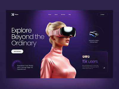 VR Vision Landing Page concept design landing purple ui uiux ux violet vr webdesign website