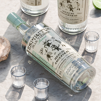 Espiritus de la Tierra bottle design brand identity branding ethnic design illustration label label design logo logo design mexican mezcal native packaging packaging design tequila vintage vintage design