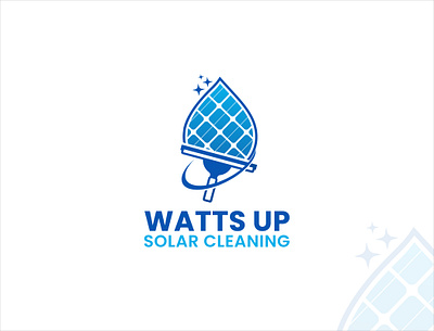 Watts UP Solar Cleaning | Modern solar panel cleaning logo branding branding design business logo cleaning logo creative design graphic design illustration logo logo design logo idea minimal logo minimalist logo modern solar solar logo solar panel solar panel cleaning solar panel logo wash logo