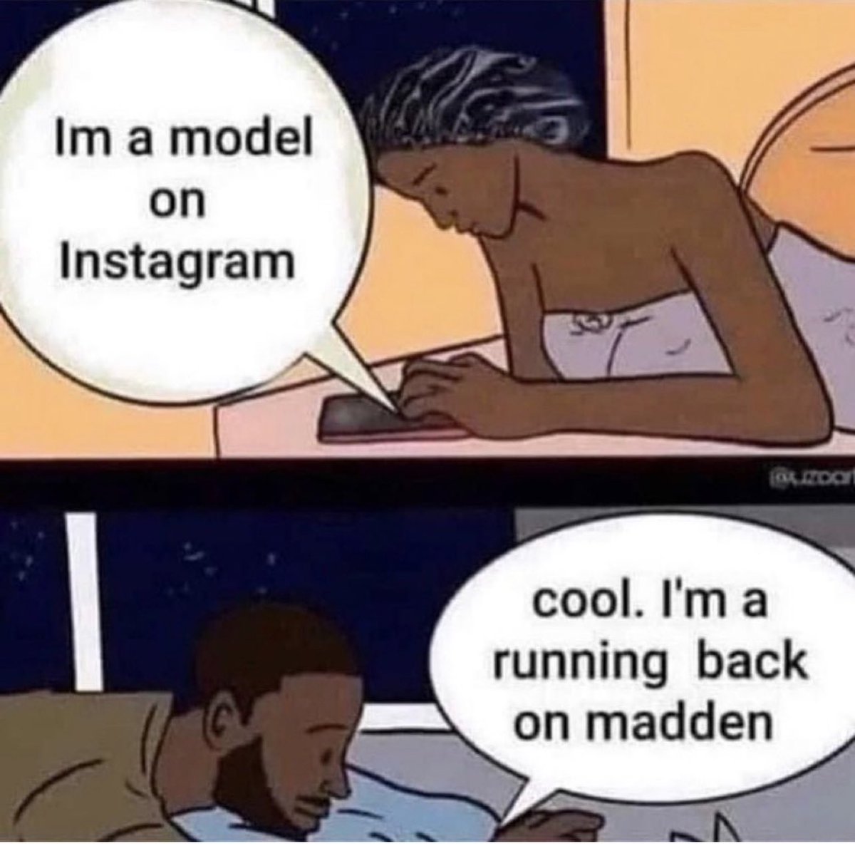 NFL Memes Preseason Roundup - cartoon - Im a model on Instagram 04.200 cool. I'm a running back on madden A