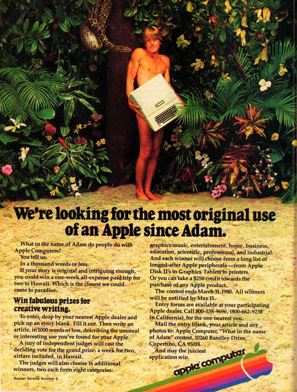 vintage computer ads - old apple computer ads - We're looking for the most original use of an Apple since Adam. What in the name of Adam do people do with graphies, entertainment, ham, business, Apple Computers! education, scientul, profesional and indust