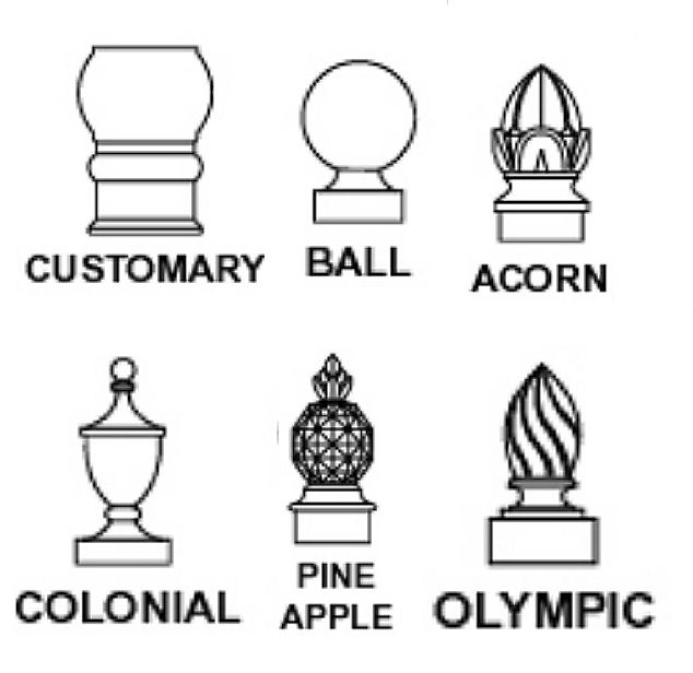 E14880 - Decorative Finials for Round Aluminum Signposts