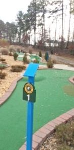 E14851-  Miniature Golf Hole Signs and Steel Scorecard Writing Stands, for the Big Rock Fun Park