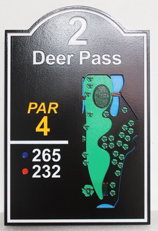 E14429 - Carved Sign for "Deer Pass" Hole 2