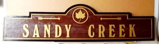 H17065 - Carved Western Red Cedar Road Name Sign, Sandy Creek