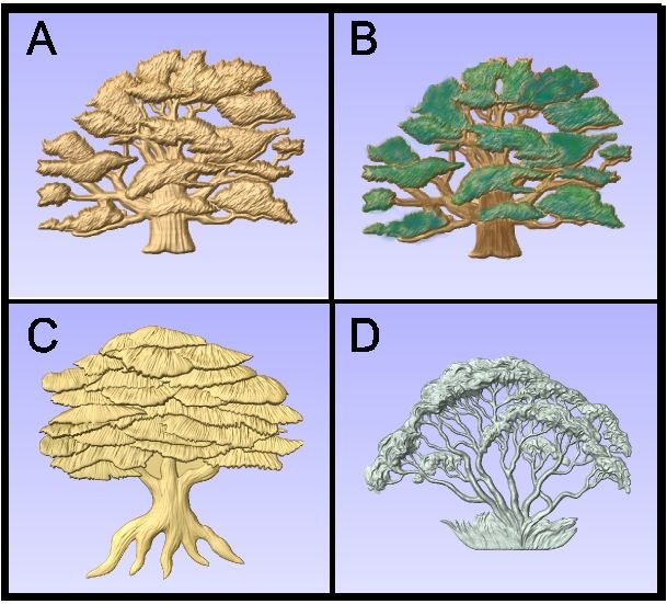 E14912 - Carved Shade Trees for Golf Course Signs