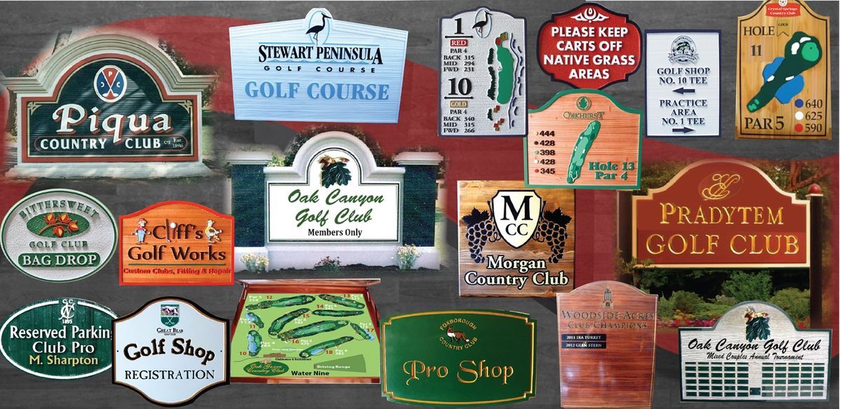 Golf course and country club signs 