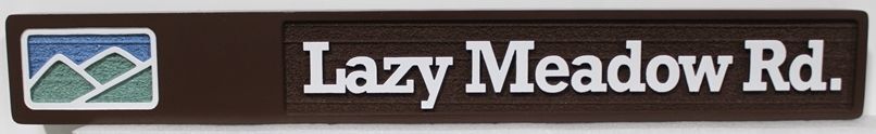 H17018A - Carved Sign for "Lazy Meadow Rd."