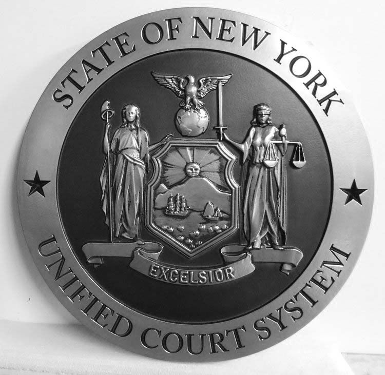 M7255 - Carved 3D Bas-relief Aluminum-plated  Plaque  for the State of New York Unified Court System