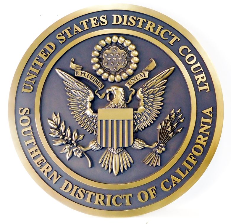 M7161  - 3D  Brass Wall Plaque for US District Court of the Northern District of California