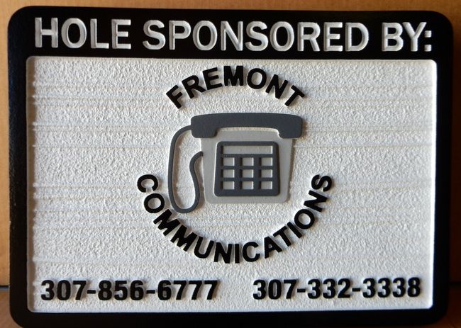 E14576- HDU sandblasted Golf Hole Sponsor Sign with Company Logo