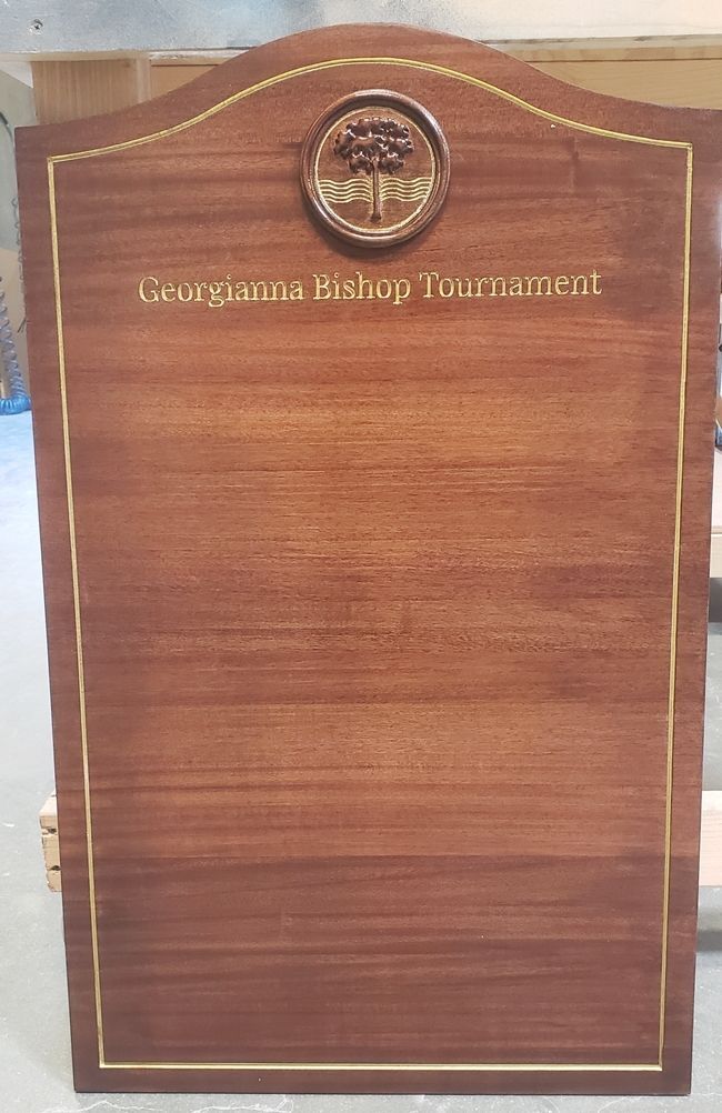 E14724 - Carved Wood Sign for "Georgianna Bishop Tournament"