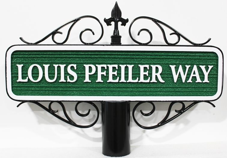 H17016 - Carved Sign for "Louis Pfeiler Way"