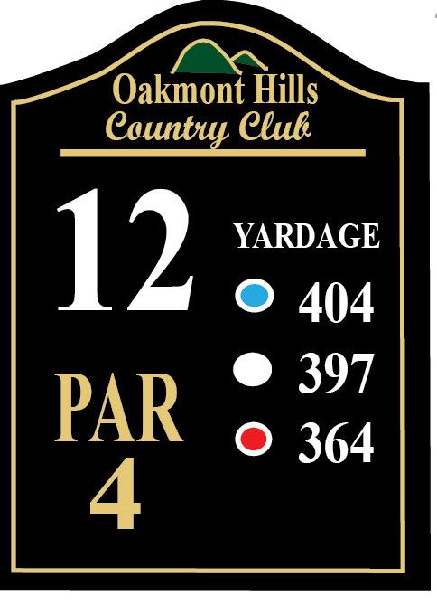 E14401 - Carved Wood Golf Course Tee Signs