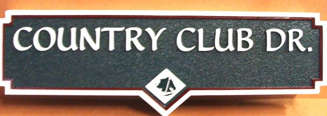 E14560 - Sandblasted HDU Street Sign for Country Club Lane