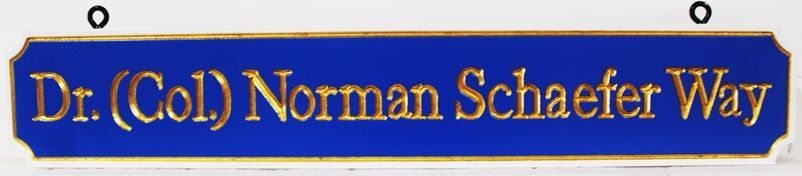 H17021A - Carved Sign for "Norman Schaefer Way"