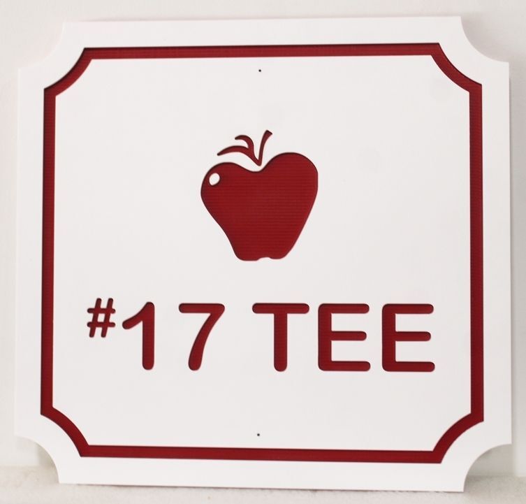 E14450 - Carved Sign for "#17 Tee"