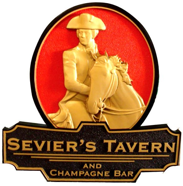 M7339 - Gold-leafed Gilded 3D Sign for Tavern and Champagne Bar 