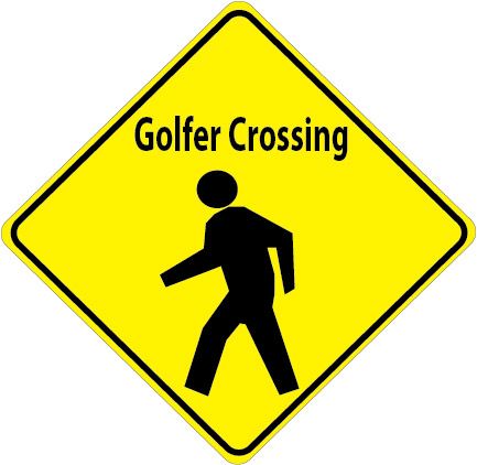 E14551 - Golfer Crossing Sign